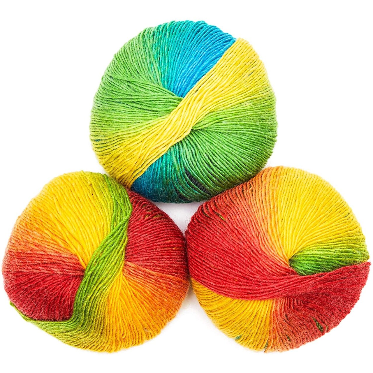 Soft Acrylic Yarn for Crocheting in Rainbow Colors (3 196-Yard Skeins)